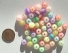 50 8mm Acrylic Striped Round Pastel Mix